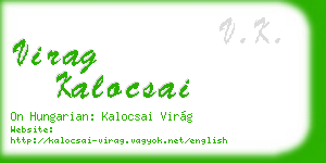 virag kalocsai business card